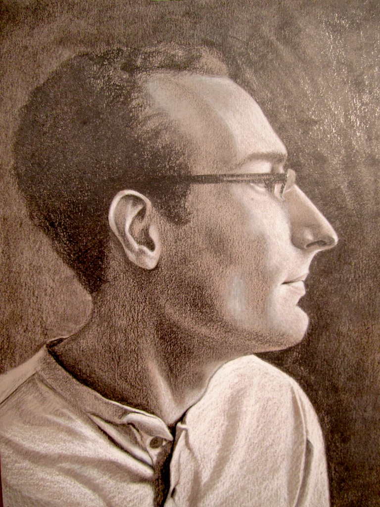 pencil on paper sketch of James Bonanno by Katrie Arena